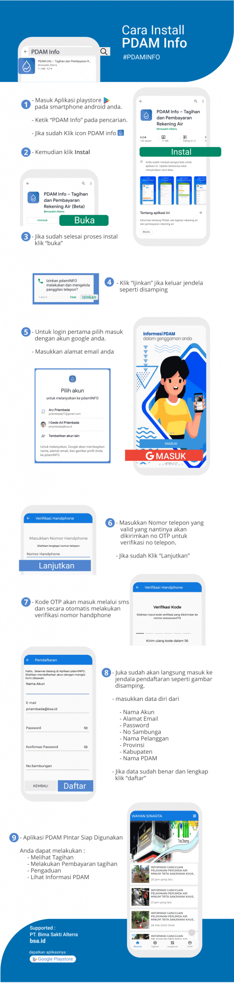 Tutorial penggunaan PDAM INFO